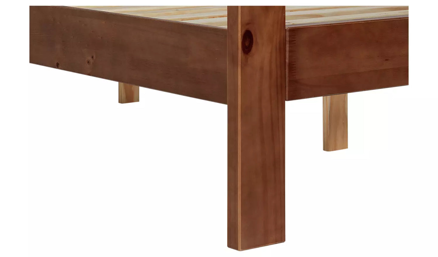 Assembled Chile Kingsize Wooden Bed Frame - Dark Stain